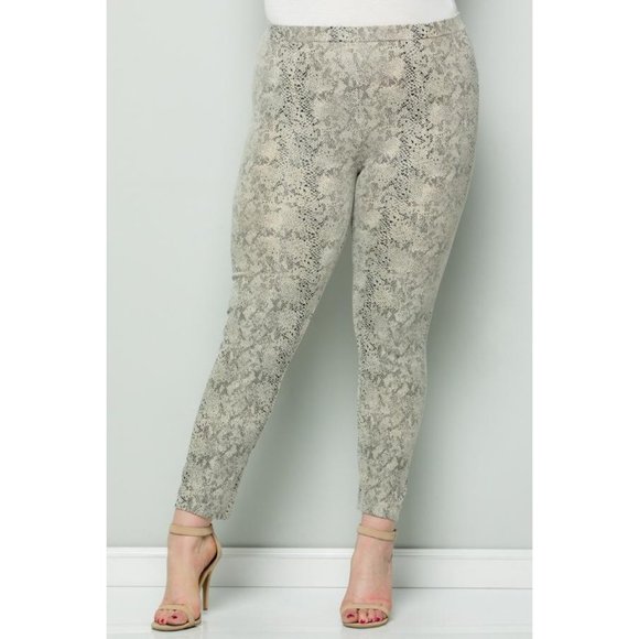 See and Be Seen Snake Skin Leggings, Off White - Picture 5 of 5